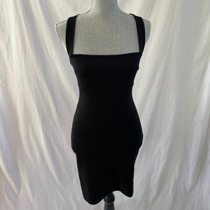 Black Square Neck Bodycon Dress